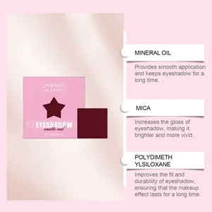 Zephoco matte red eyeshadow ingredients: mineral oil and mica for long-lasting wear.
