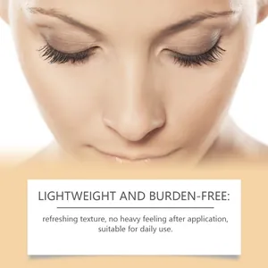 Close-up of eyelashes showing lightweight and natural finish of eyelash liquid.