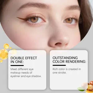 Close-up of 2-in-1 waterproof eyeliner showing precise wing and smooth application.