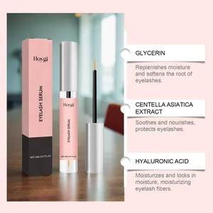 Detailansicht von Hoygi Wimpernserum mit Inhaltsstoffen und Applikatorbürste