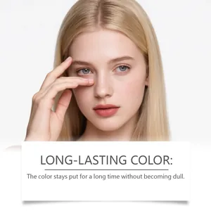Close-up portrait showing long-lasting waterproof eyeliner and lip color effect