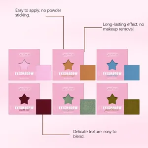 Vue détaillée de six palettes d'ombres à paupières zephoco avec fenêtres en étoile
