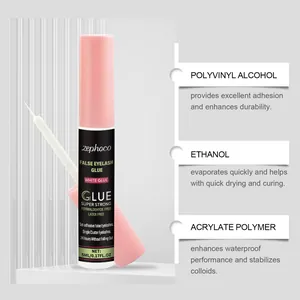 Detailed feature view of Zephoco quick-drying waterproof false eyelash glue tube.