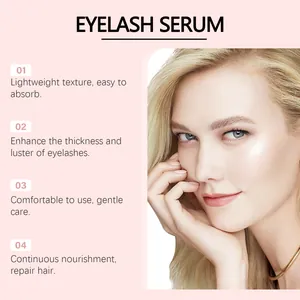 Professionelles Wimpernserum-Detail mit pflegenden Vorteilen und langen Wimpern am Modell