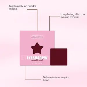 Detailed view of Zephoco matte red single eyeshadow palette highlighting its smooth texture