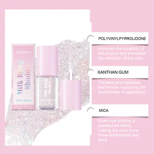 Detailed view of ZEPHOCO liquid eyeshadow ingredients like mica for pearlescent effect.
