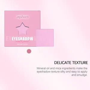 Detail view of Zephoco matte pink eyeshadow showing its silky and delicate texture.