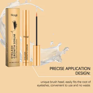Close-up detail of Hoygi eyelash growth serum brush head for precise root application design