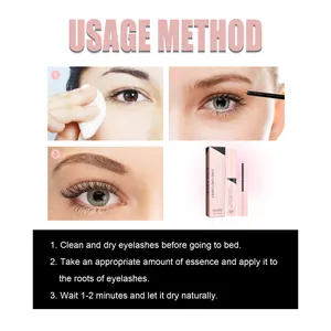 Visual step-by-step guide on how to apply EELHOE lash growth serum for longer lashes