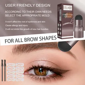 Kit de sellos para cejas EELHOE con polvo para el cabello impermeable y pinceles