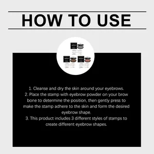 Step-by-step instructions for using the waterproof eyebrow powder stamp kit for natural brows
