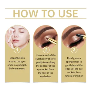Guía detallada de tres pasos para aplicar la sombra de ojos en crema brillante EELHOE
