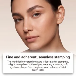 Detailed view of natural wild eyebrow look achieved with waterproof eyebrow stamp kit