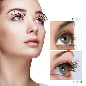Vorher-Nachher-Vergleich der Wirkung von Wimpernserum für mehr Länge und Schwung.