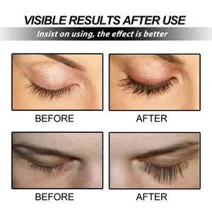 Comparison showing visible eyelash growth results before and after using eyelash liquid