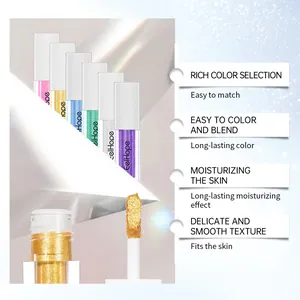 Set professionale di ombretti liquidi glitterati con una texture idratante a lunga durata