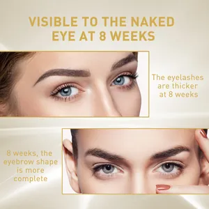 Detailansicht dichterer Wimpern und vollerer Augenbrauen nach 8 Wochen Anwendung