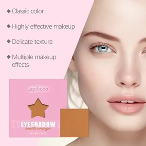 Palette fard à paupières orange mat Zephoco présentant un maquillage naturel sur modèle