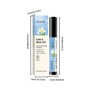 Technical dimension diagram for Lash and Brow Oil showing product and box sizes
