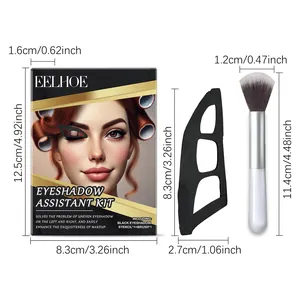 Kit de maquillage pour les yeux réutilisable avec pochoir à paupières et pinceau