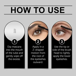 Stapsgewijze handleiding voor het aanbrengen van zilveren glittermascara op wimpers