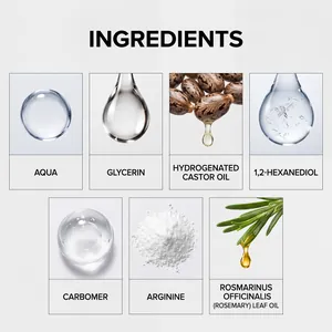 Detailed macro view of natural ingredients in rosemary eyebrow care serum