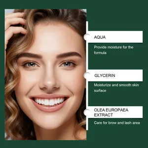 Détails des ingrédients du kit de teinture sourcils et cils aux extraits hydratants.