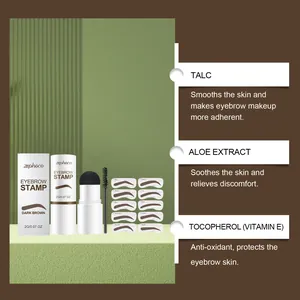 Vista dettagliata degli ingredienti del kit per sopracciglia zephoco: talco, aloe e vitamina E