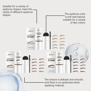 Kit profesional de sellos para cejas con tres tonos y plantillas para un look natural.