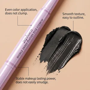 Zephoco double-ended black eyebrow pen with smooth texture and long-lasting finish