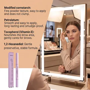 Double-ended waterproof eyebrow pencil for natural long-lasting brows with Vitamin E