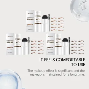 Kit de sello para cejas zephoco con tres tonos naturales y plantillas