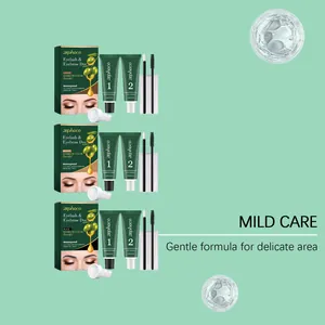 Vue détaillée du kit de teinture pour cils et sourcils zephoco avec formule douce.