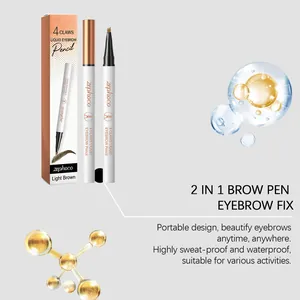 Detail of Zephoco waterproof eyebrow pencil with 4-claw tip in light brown