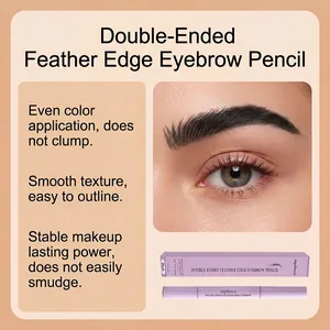 zephoco double-ended feather edge eyebrow pencil in black for natural hair strokes