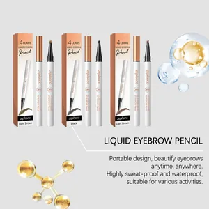 Detailed view of Zephoco waterproof 4-claw liquid eyebrow pencils in three colors