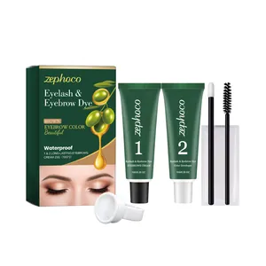 Kit de teinture ZEPHOCO marron pour sourcils et cils avec brosses pour un look naturel
