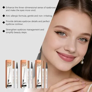 Detailed view of zephoco 4-claws liquid eyebrow pencil set with natural makeup effect