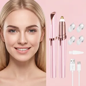 Recortador de Cejas Eléctrico para Mujer Depiladora de Cejas Recargable Portátil Eliminador de Vello Facial Con Cabezales de Repuesto USB