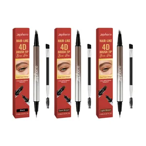 Kit de lápices para cejas 4D Zephoco resistentes al agua en tres tonos naturales