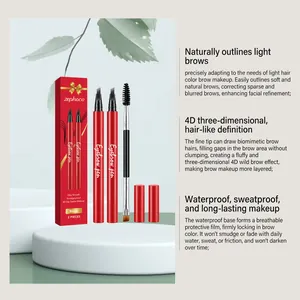 Set matite sopracciglia Zephoco 4D nero con pennello per un trucco naturale definito