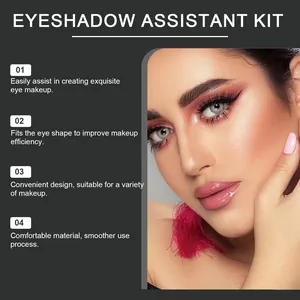 Vue détaillée d'un maquillage des yeux parfait avec le kit assistant d'ombre à paupières