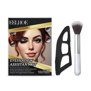 Kit d'assistant fard à paupières EELHOE avec pochoir réutilisable et pinceau maquillage
