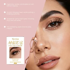 Rizador de pestañas profesional Nymixa oro rosa con mango ergonómico para maquillaje diario