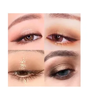 Makro-Ansicht von vier schimmernden Augen-Make-up-Stilen mit dem Lidschattenstift.