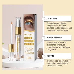 EELHOE Eyelash Nourishment Enhancer showing Glycerin, Hemp Seed Oil and Biotin details.