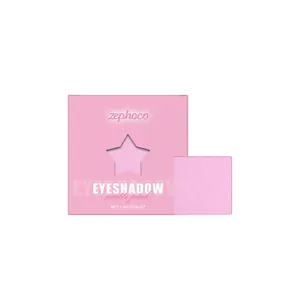Zephoco matte pink single eyeshadow palette with star design on white background