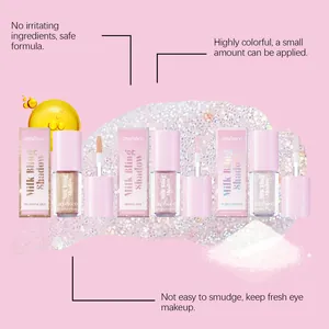 Detailed display of zephoco liquid eyeshadow with sparkling glitter texture and soft packaging