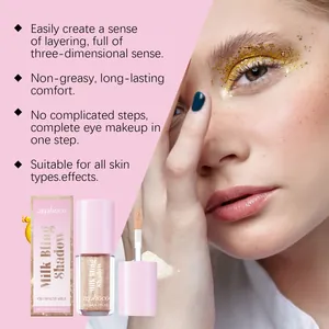 ZEPHOCO Milk Bling Shadow liquid glitter eyeshadow in champagne gold for party makeup