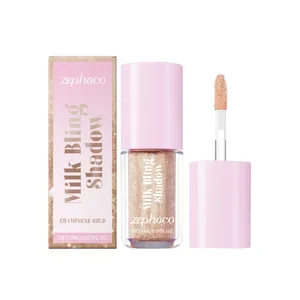 Zephoco Milk Bling Shadow flüssiger Lidschatten in Champagner-Gold-Glitzer 2ml Flasche